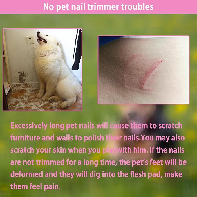 Dog & Cat Nail Clippers Kit, 5pcs, Pink