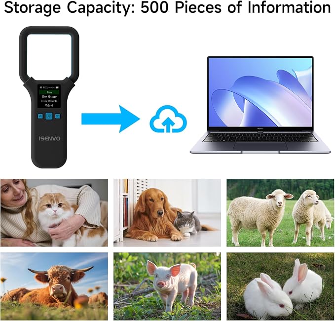 Pet Microchip Scanner, Rechargeable Bluetooth Pet Chip Scanner(190E) | Support EMID FDX-B (ISO11784/11785) 134.2kHz 15 Digits Pet Chip, RFID Microchip Scanner for Animal/Pets/Pigs/Dogs/Cats