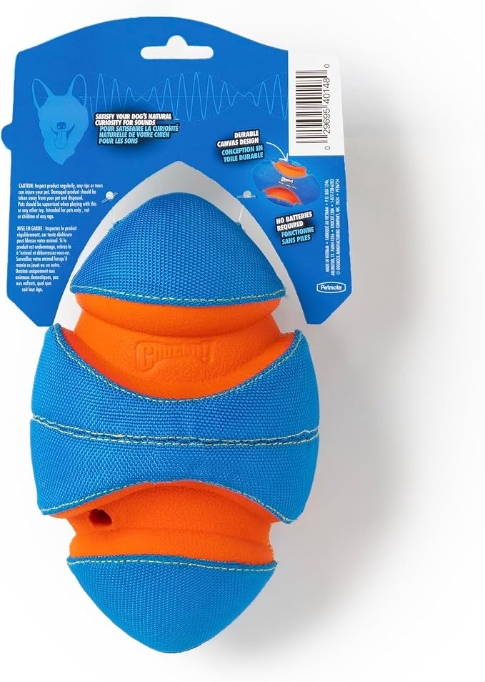 Chuckit! Giggle Fumble Fetch Ball Dog Toy 7.9", Makes Funny Giggle Sounds | Interactive, no batteries required, encourages active play for all breeds and sizes, keeps curious pups engaged every day
