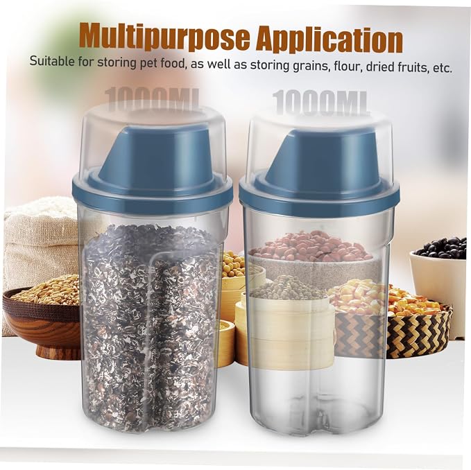 MERRYHAPY 6pcs Dog Food Storage Container Airtight Pet Food Holder for Cats and Dogs, 6-Pack, Bluex3pcs