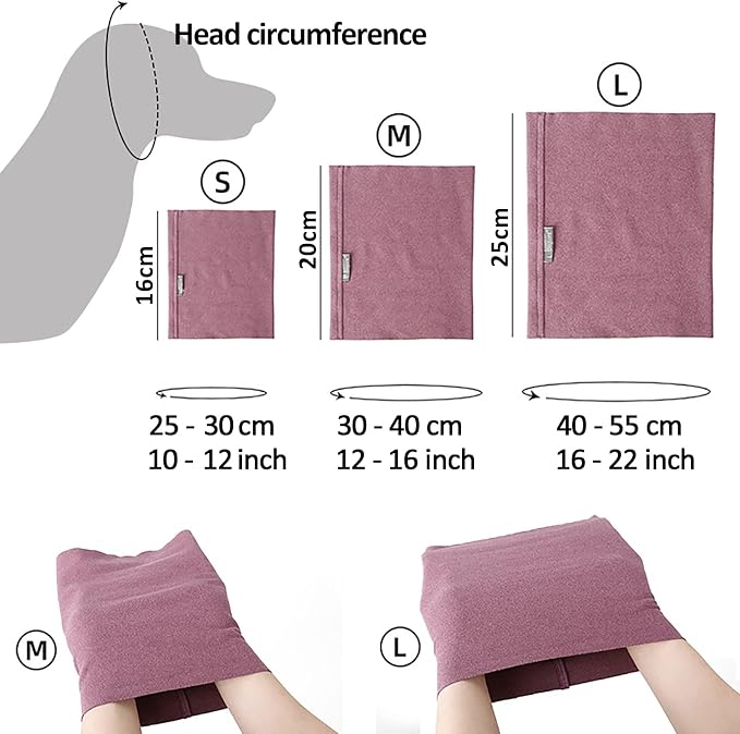 Dog Ear Cover for Anxiety Relief, Dog Calming Hood for Grooming and Bath Drying, Pet Cats and Dogs Ear Protector (Small)