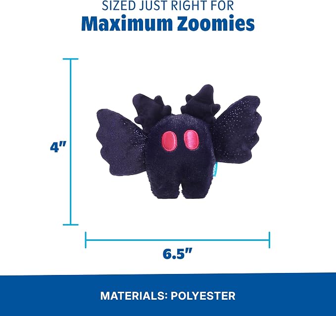 BarkBox Manny Mothman Dog Toy - Toy for Small Dogs | Cryptid Plush Toy with Whip-N-Flip Wings, Squeaker and Crinkle