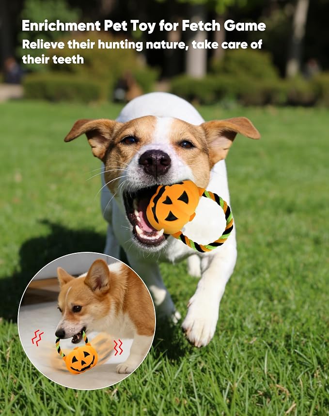 Deeow Squeaky Natural Rubber Dog Flying Disc/Frisbee with Orange Ball Gift | Water-float Natural Rubber Dog Frisbee for Outdoor, Spaceship Shaped 6.5'' Squeaky Interactive Fetch Toy for Anxiety Relief