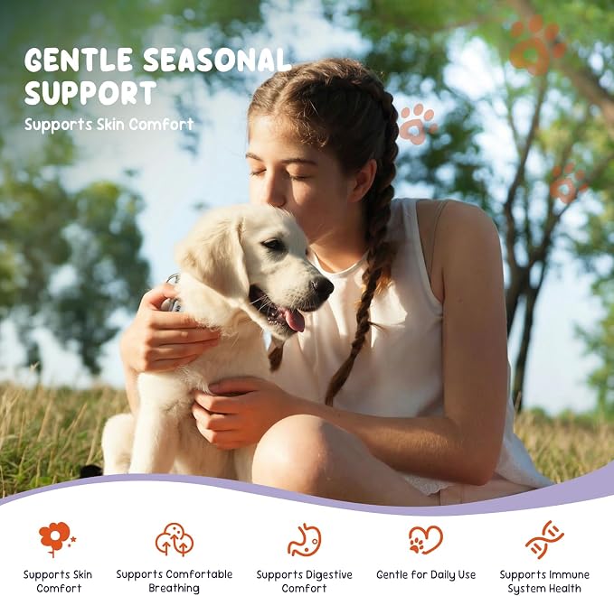 Dog Allergy & Itch Support - Omega-3 Supplement for Dogs - 200 Soft Chews for Immune Support, Skin & Coat Health, and Seasonal Allergy Support