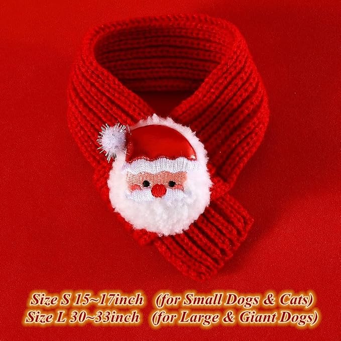 Large Dog Christmas Santa Hat and Scarf Set, Large