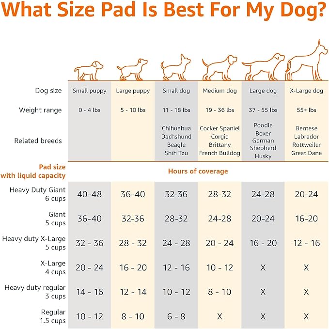 Amazon Basics Scented Dog and Puppy Pee Pads, 5-Layer Leak-Proof Super Absorbent, Quick-Dry Surface for Potty Training, Regular Size 22 x 22 inches, Blue & White, 30 Count