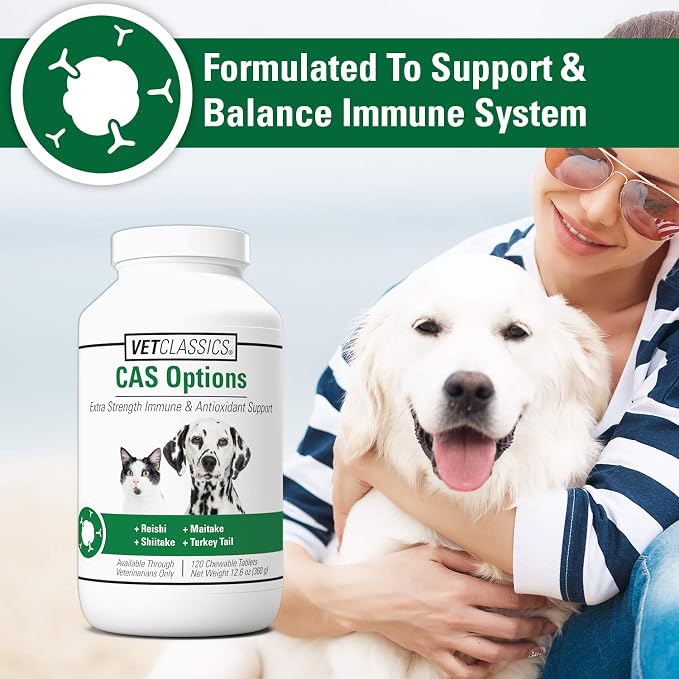 Vet Classics CAS Options Immune Support Supplement for Dogs- 120 Tablets