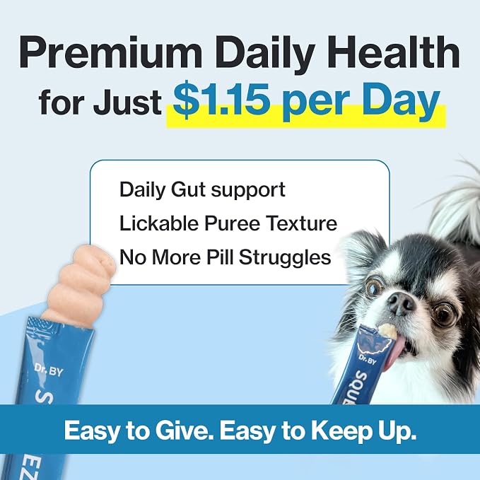 Doctor By Squeeze Probiotics for Small & Senior Dogs, Gut Health Support