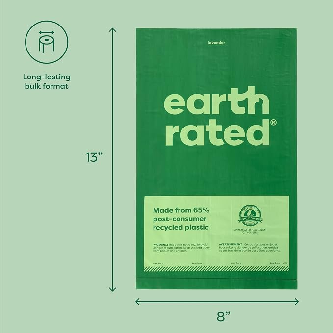 Earth Rated Dog Walking Essentials Bundle - 300 Waste Bags + 100 Grooming Wipes, Unscented
