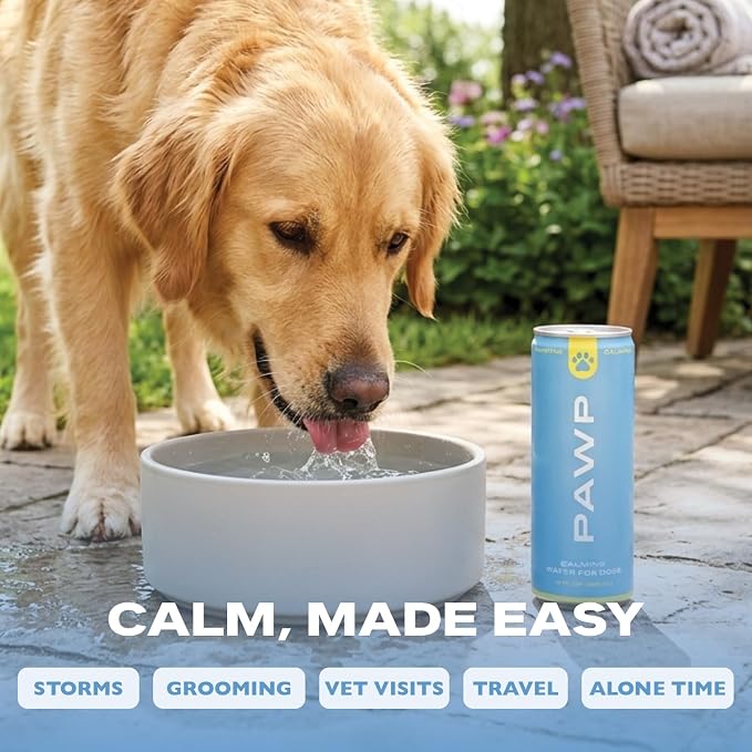 Calming Hydration for Dogs by PAWP WATER, L-Theanine, L-Tryptophan, 12 oz