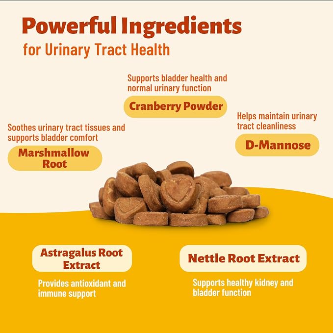 Cranberry Supplement for Dogs with D-Mannose, Chicken 330 Bites