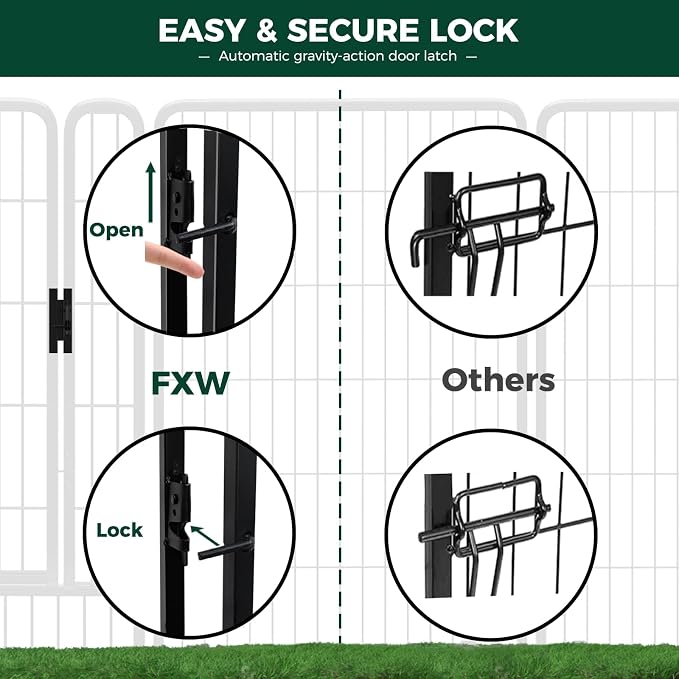 FXW Rollick Unleashed Dog Playpen, 32in, 48 Panels, Small/Medium, Black