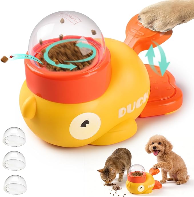 Dog Interactive Treat Dispenser, Duck Treat Dispenser for Dogs to Train Problem-Solving Skills, Food Puzzle Slow Feeder for Small & Large Cats Dogs