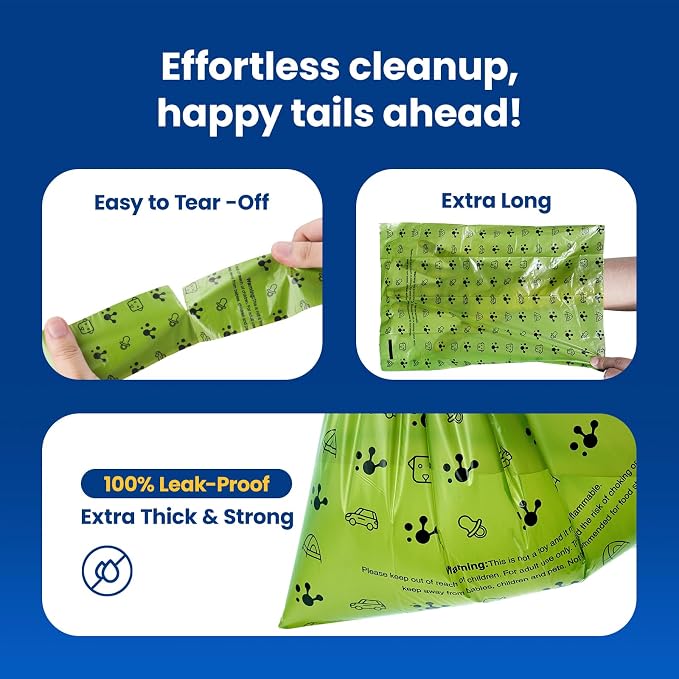 Dog Poop Bags, Cat Litter Bags, Guaranteed Leak Proof and Extra Thick Poop Bag Rolls for Dogs, Lavender Scented, 270 Count