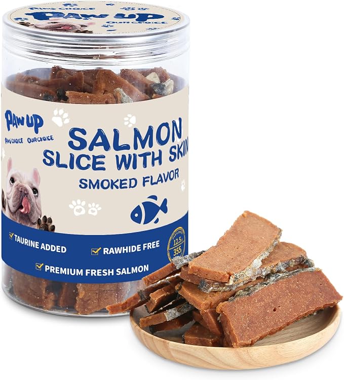 PAWUP Salmon Fillet with Skin Dog Treats, Smoked Flavor, 12.5oz
