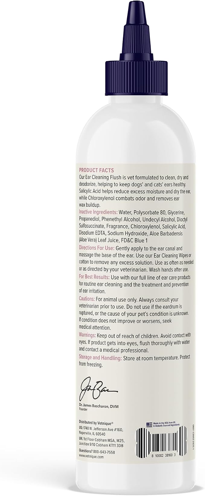 Vetnique Oticbliss Dog Ear Cleaner Flush with Soothing Aloe