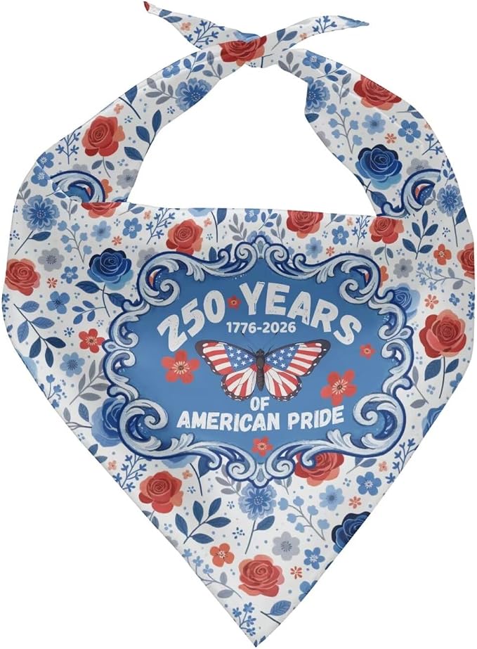 Jeiento Floral Butterfly Dog Bandana, Polyester