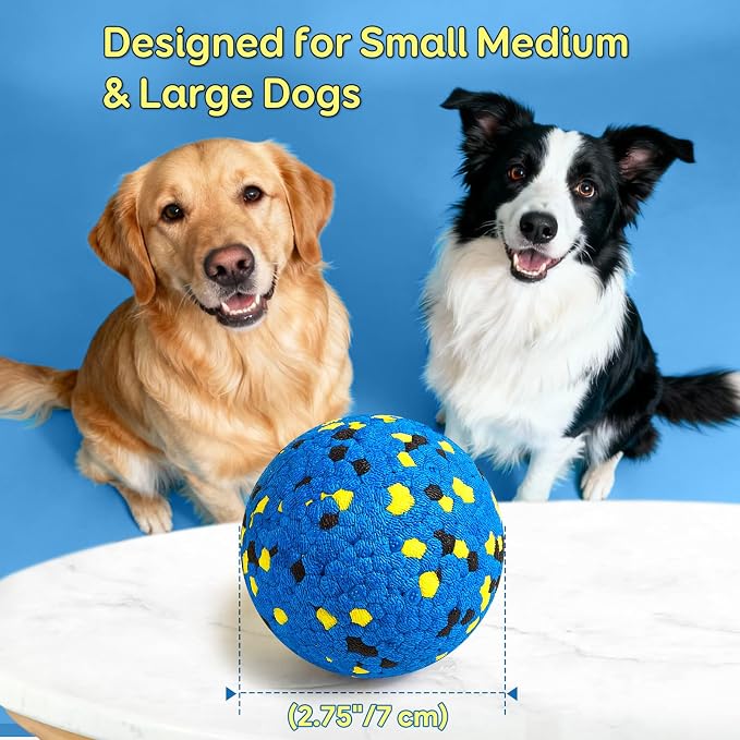 Kimee Dog Balls Tennis Balls Dog Chew Toys for Aggressive Chewers ETPU 4Pcs | Indestructible Dog Ball Dog Teething Chew Toys for Aggressive Chewers Dog Water Toy Fetch Ball Large Medium Small Dog 2.75"