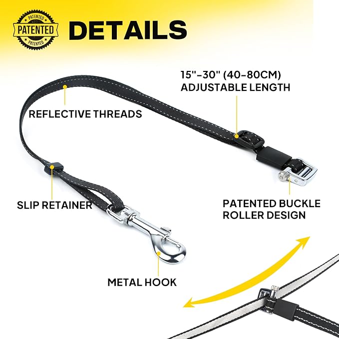 Fida Retractable Dog Leash & Dual Dog Leash Accessory, Patented Roller Design, No Tangle, Reflective, Adjustable for Small & Medium Dogs Up to 65lbs
