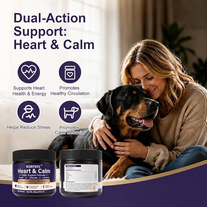 Heart Health & Calming Chews for Dogs, L-Theanine, Chicken
