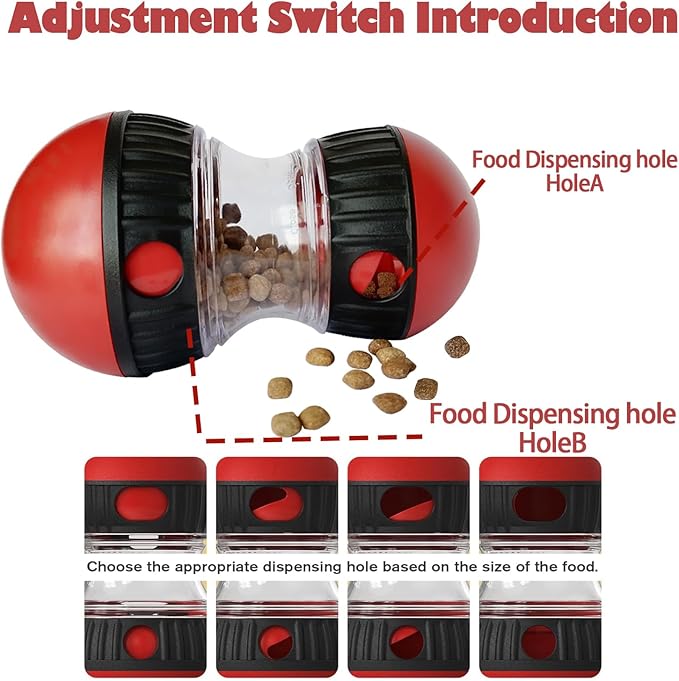 Dog Food Puzzle Toys, Adjustable Dog Treat Dispensing Dogs Toys, Interactive Chase Slow Feeder for Boredom and Stimulating, IQ Training for Medium/Large Dogs