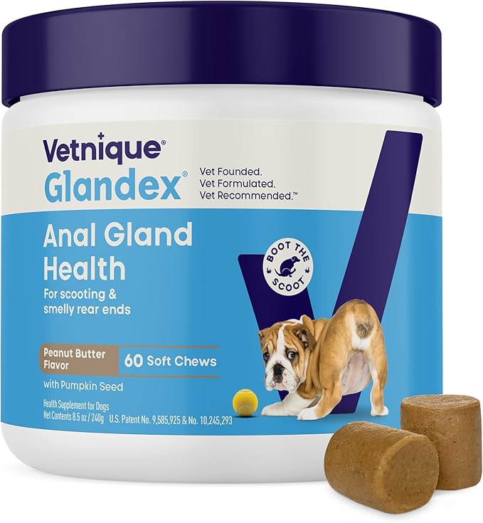 Vetnique Glandex for Dogs Anal Gland & Dermabliss Dog Allergy Chews Bundle