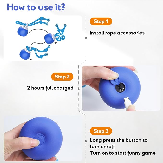 Interactive Dog Toys Bouncing & Jumping Dog Ball | Squeaky Doggie Toys Touched Activated Fast & Slow Mode, Wicked Ball for Dog Boredom, Keep Dogs Busy
