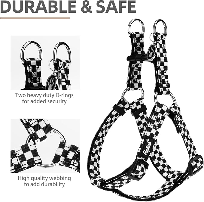 PUPTECK No Pull Dog Harness Medium Sized Step-in Adjustable Puppy Vest | Soft Webbing Basic Halter with ID Tag for Outdoor Walking