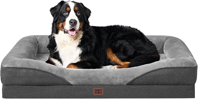 EHEYCIGA Orthopedic Memory Foam Dog Bed - XXL 52x41in, Grey