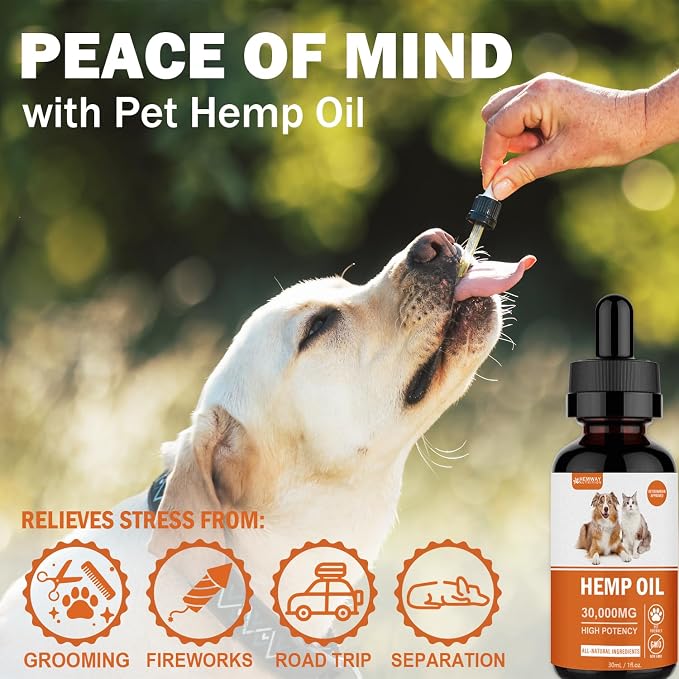(2-Pack) Organic Hemp Oil for Dogs and Cats, Omega, 2-Pack