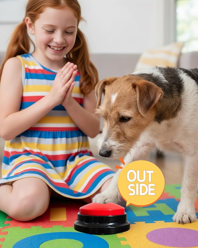 Dog Talk Buttons Voice Recording Button, Red