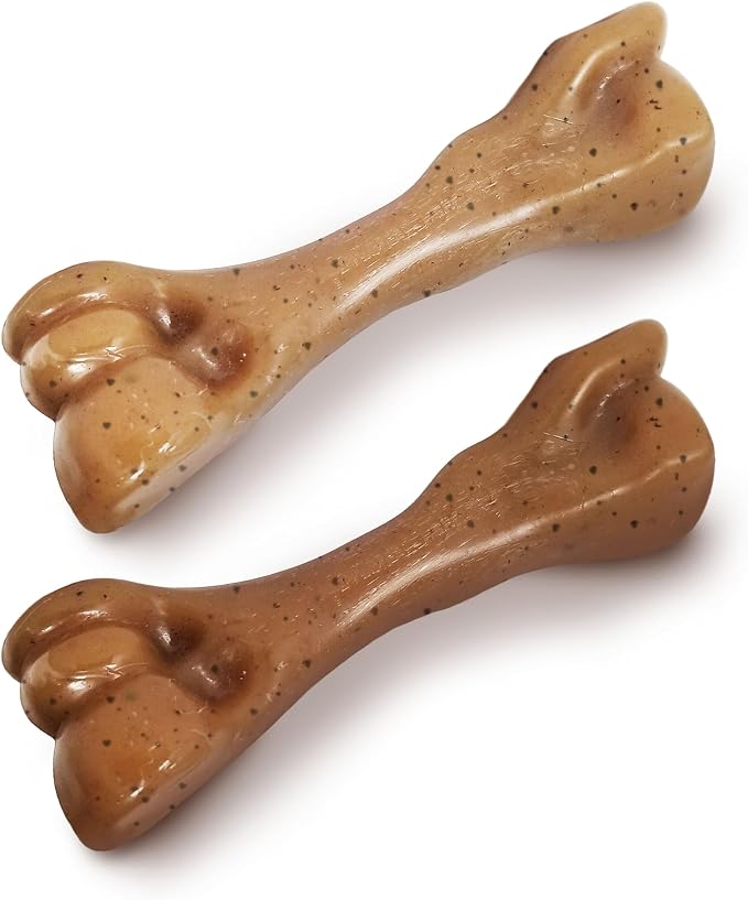 Nylabone Strong Chew Gourmet Style Dog Chew Toy, Small, 2 Count | Bacon & chicken flavor, durable chew toys, long lasting, encourages healthy chewing, small dog toys for dogs up to 25 lbs