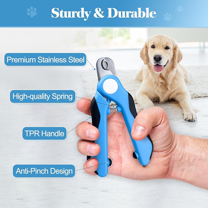 Swihauk Heavy Duty Dog Nail Clippers with Nail File, Blue