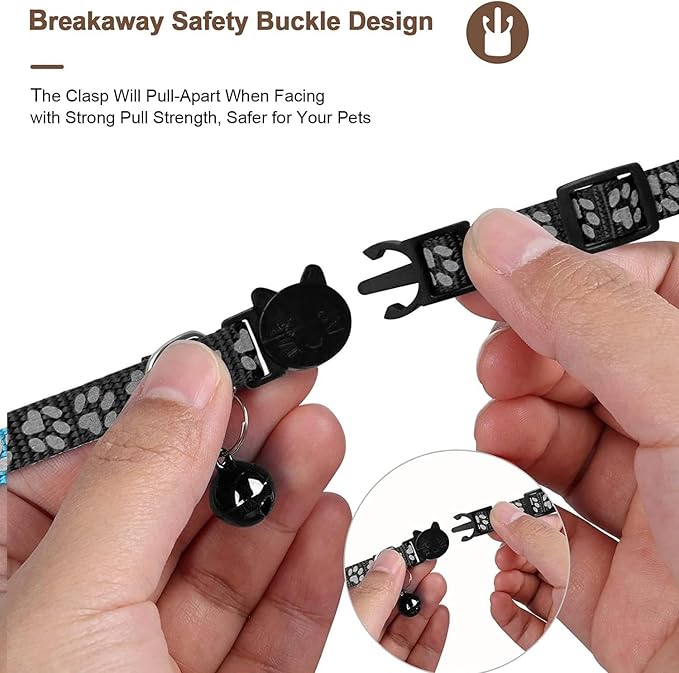 GPS Tracker for Cats, Mini GPS Pet Tracker with Collar, IPX8 Waterproof Cat Trackers Collar,No Monthly Fee,Work with Apple Find My(iOS Only),Smart Trackers for Pets-Black-4