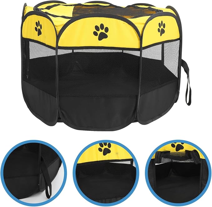 NUOBESTY Large Dog Outdoor Playpen Octagon Tent with Oxford Fabric and Breathable Mesh, Portable Foldable Cat Crate for Medium Dogs, Puppy Exercise Pen for Indoor and Outdoor Use