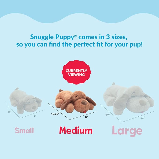 Snuggle Puppy Heartbeat Toy, Calming Comfort, Medium Breeds - Biscuit | Calming heartbeat toy, crate training comfort, heat pack, new puppy essentials, first nights, sleep, medium breeds 25-70 lbs