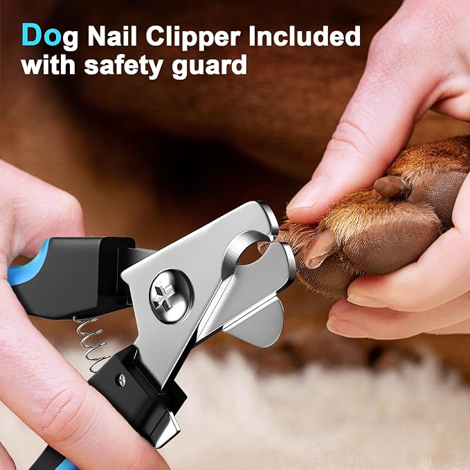 Dog Nail Grinder & Clippers Kit with 2 LED Lights