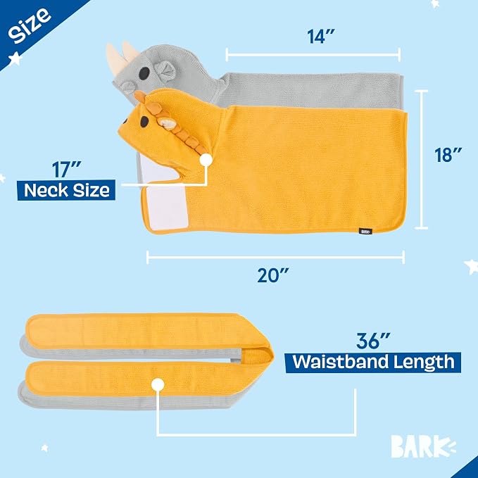 BARKBOX Dog Bathrobe - 2 Pack - for Dogs - Small | Bundle - Fast Drying, Microfiber Bath Towel - Hook & Loop Closure and Wrap Tie - Machine Washable - Lion & Rhino