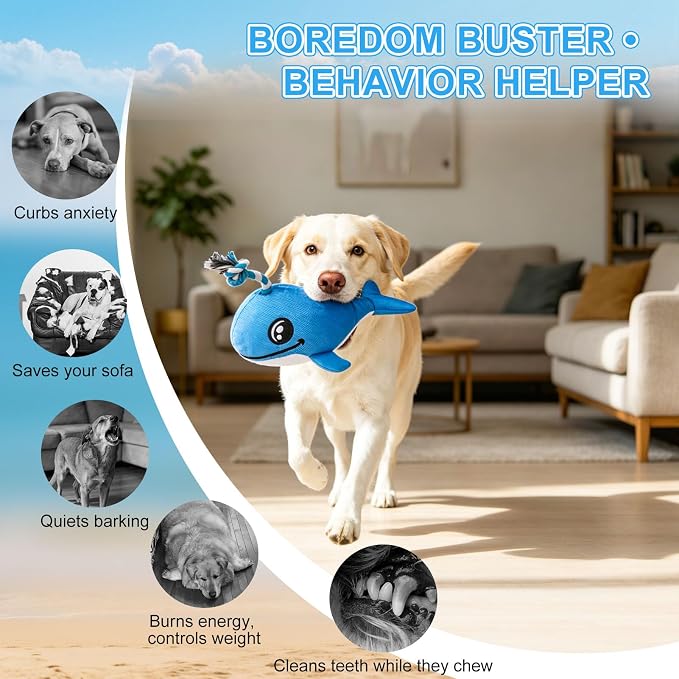 BEAUTYZOO Floating Dog Pool Toys, 2-Pack, Whale & Crab