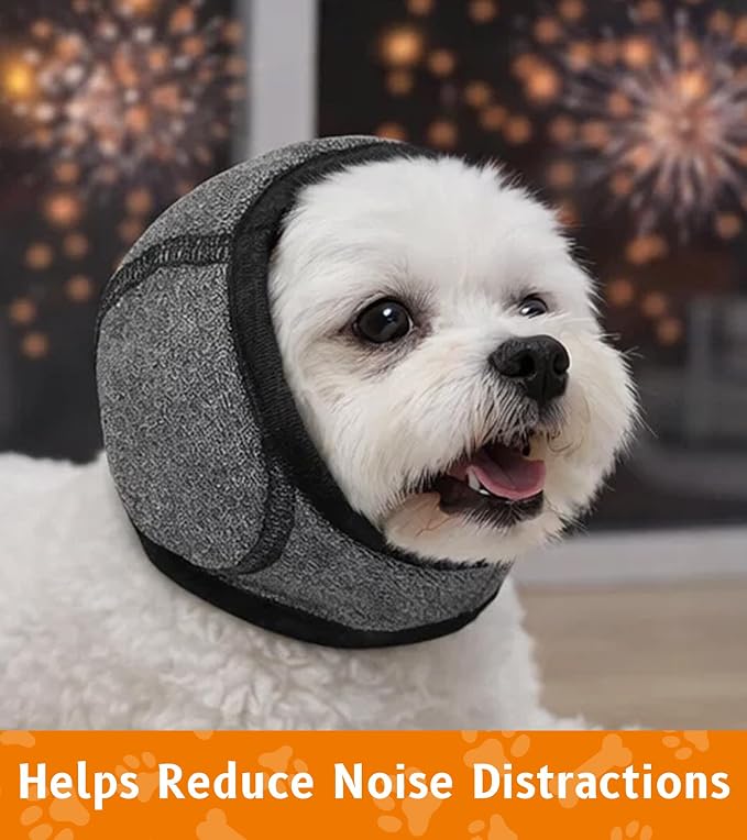 Dog Ear Covers, Noise Protection Dog Ear Muffs, Elastic Waterproof Ear Protector for Hematoma, Bathing, Drying, Swim& Noise Anxiety Relief (L-Head Size (18"~24"))