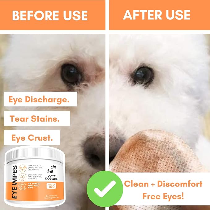 Dog Eye Wipes, Pack of 100