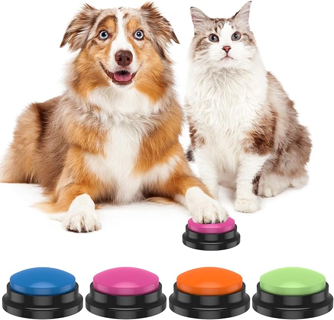 Dog Buttons for Communication, 4 Pcs, Red
