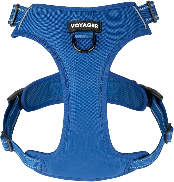 Voyager Dual Attachment No Pull Harness - Royal Blue, X-Small | 13 - 16" in Chest, No Pull Dog Harness, Fully Adjustable, 3M Reflective Technology, Front & Back D-Rings, Walking & Training