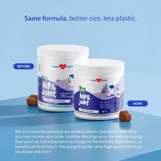 Hip & Joint for Dogs - Collagen, Glucosamine & Green Lipped Mussel