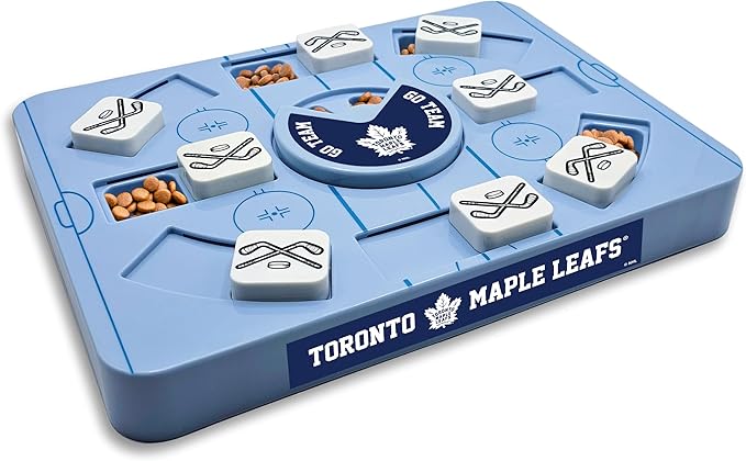Pets First NHL Toronto Maple Leafs Large Puzzle Toy, New Size, Interactive Dog Treat & Slow Feeding Toy
