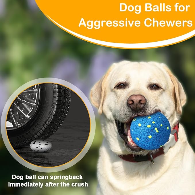 Jenaai Dog Tennis Balls, Indestructible Floating, 2.9in, 12-Pack, Novel Color