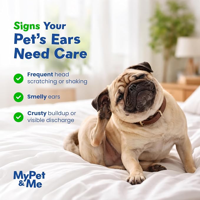 MyPet&Me Ear Wipes for Dogs and Cats, 120 Count