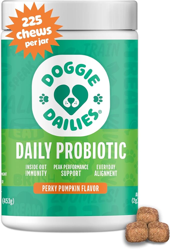 Doggie Dailies Probiotic Soft Chews for Dogs, Pumpkin, 225 Count