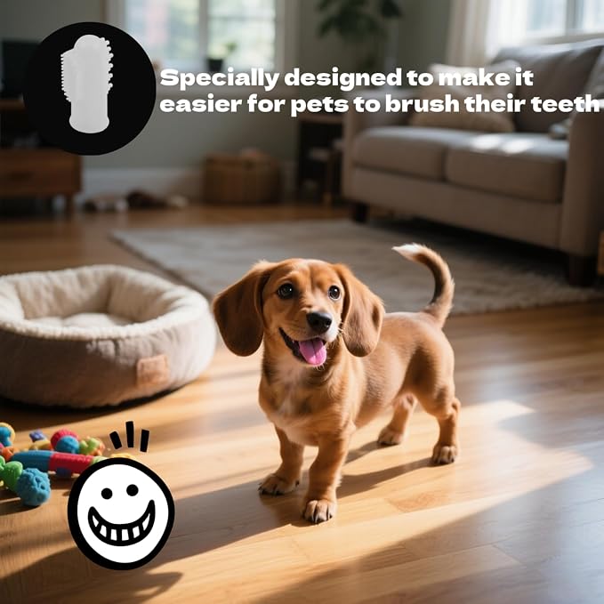 4Pcs Cat & Dog Toothbrush Dual-Head Finger Toothbrush | Silicone, Dental Brush, For Puppy & Kitten, Teeth Cleaning
