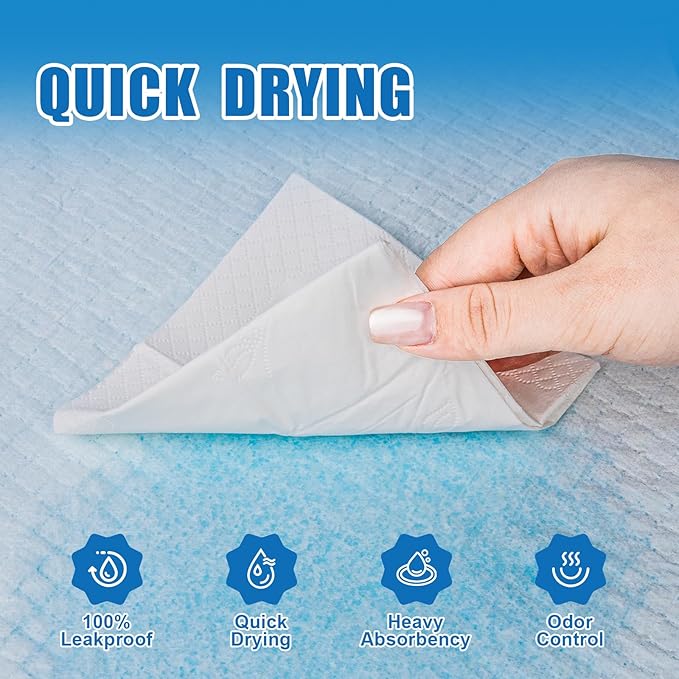 VISRIE 100 Pack 30"x36" Extra Large Dog Pee Pads - Super Absorbent & Leak-Proof Disposable Puppy Training Pads, Quick-Dry 5-Layer XL Potty Piddle Pads for Housebreaking & Crates
